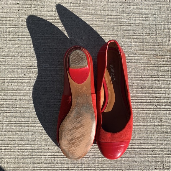 Red Arezzo Flats - Picture 3 of 3